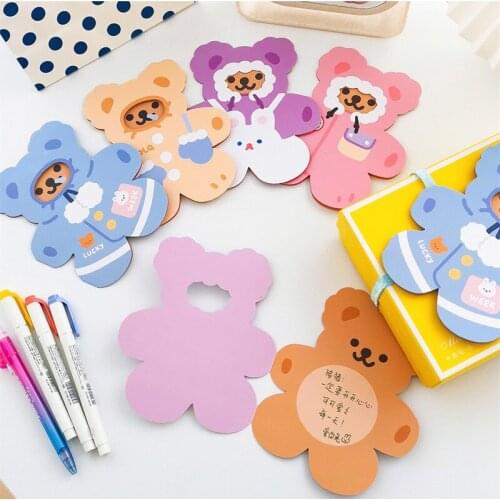 5pcs Bear Greeting Card Blessing Card Three-dimensional Creative Birthday Card Ins Wind Cute Birthday Gift Card