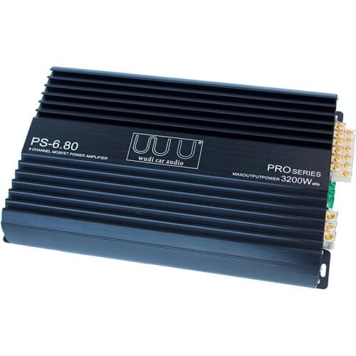 Six-channel car amplifier 5.1-channel power amplifier can bring subwoofer, midrange 3-way 6-in-6, S/N ratio: 95dBA