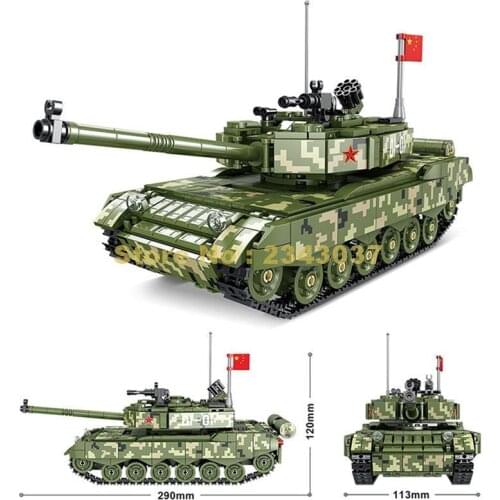 90001 945pcs Military 99a Main Battle Tank Weapon 3 Dolls Building Blocks Toy