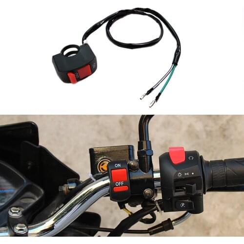 DC12V Black 2 Wires Motorcycle Switch Handlebar Head Fog Light Switch ON-OFF Button Fit For Motorbike Scooter ATV Dirt Bike KTM