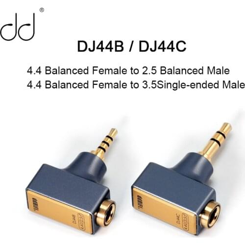 DD DJ44B DJ44C 4.4 Balanced Female Adapter to 2.5 Balanced / 3.5 Single-ended Male for FIIO Astell&Kern Earphones