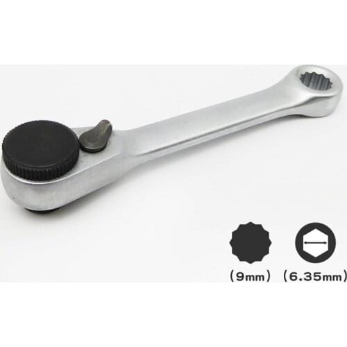 1/4" 60-tooth Two-way Ratchet Handle Wrench 9mm 12-tooth Double End Mini Spanner CR-V Magnetic Socket Pocket Wrenches