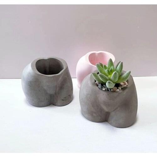 Silicone Butt Vase Mold Concrete Plants Pot Mold Candle Vessel Molds Resin Crystal Epoxy Mold Butt Pen Holder Silicone Mold