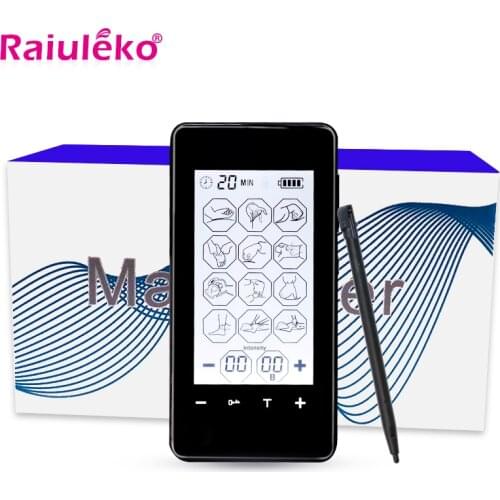 Dual Output Tens Pulse Unit 12 Mode Digital Physiotherapy Body Relax Massager LED Smart Electrical Muscle Stimulator Pain Relief