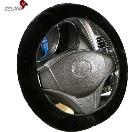 Hotsale Classic Pretty Faux Wool Shrink Car Styling Steering Wheel Covers for Fluffy Color Auto Parts Handle