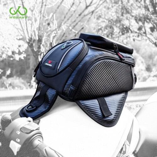 WOSAWE Magnetic Motorcycle Tank Bag Waterproof Mobile Holder Bike Saddle Bag Touch Screen Phone Navigation Storage Handbag