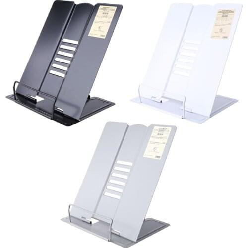 Metal Adjustable Reading Book Holder Bookend Stand Support Document Shelf Bookstand Base