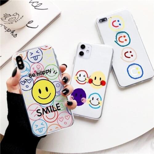 Soft Case For Huawei Nova 5T Honor 10 20 P30 P20 P40 Lite E Pro 8X 9X 10i Y6 Y7 Y9 P Smart 2019 2020 2021 Cute Smile Face Cover