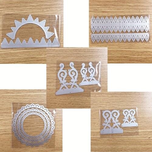 Laced Edge Circle Frames Metal Cutting Dies Set For Scrapbooking DIY Photo Cards Making Embossing Stencil New 2019