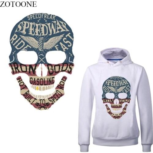 ZOTOONE Skull Patches For Clothes Heat Transfer Vinyl Applique Iron-on Transfers for Clothing Lettering Stickers Thermal Press E