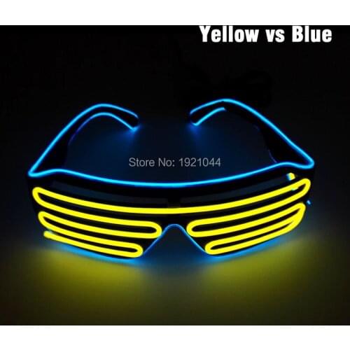 New Fashion Powered By DC-3V Sound Active EL Wire Double Colors Glasses Tube Rope Flexible Neon Cold Light Party Decoration