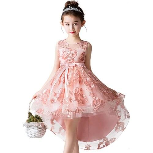 Flower Girl Dress for Girls Clothes Wedding Party Kids Prom Gown Dress Flower Tutu Clothing Trailing Childrens Princess Dresses