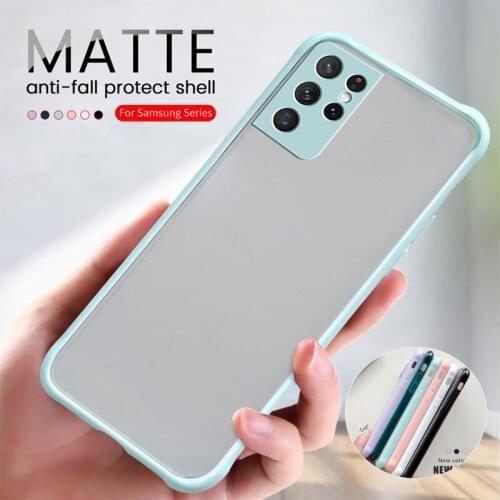 Camera Shockproof Matte Silicon Phone Case For Samsung Galaxy S21 Ultra S 21 plus S20 S20Ultra S20 Note 20 20Ultra Back Cover