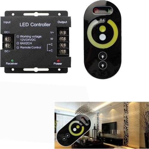No Battery RF Remote Control led dimmer touch switch cct strip led light dimmer brightness dc 12/24v For LED Strip Light