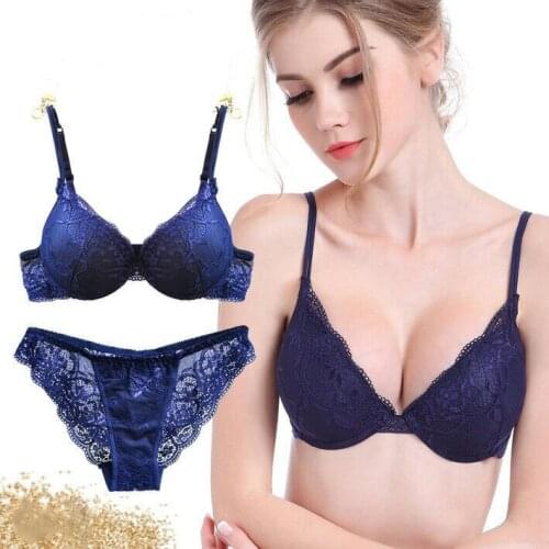 Sexy Lace Bra Set Women Underwear Set Push Up Bra Set Sexy Lace Briefs Lingerie Transparent Panties Underwear