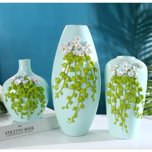 Nordic Creative Resin Home Furnishing Vase Decoration Living Room Bedroom Dried Flower Arrangement Vase Home Decorat Ornaments