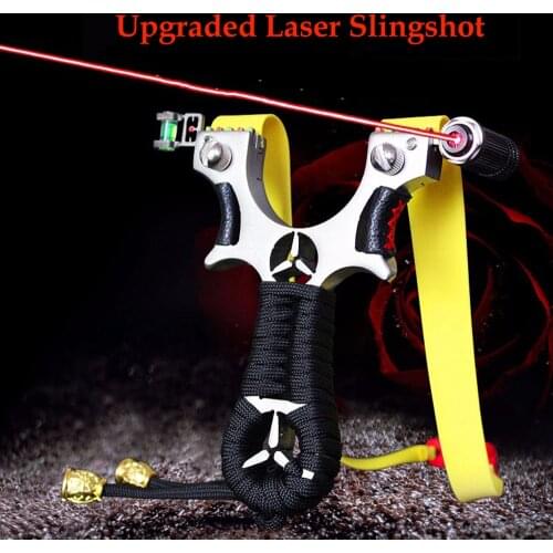 Toparchery Stainless Steel Slingshot With Rubber Band Laser Slingshot For Hunting Powerful Slingshot Catapult Target Shooting