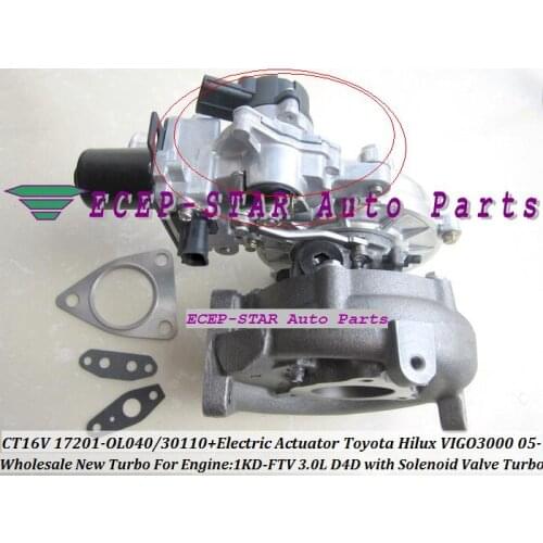 Turbo electric actuator CT16V 17201-OL040 17201-30100 17201-30101 For TOYOTA HILUX SW4 Landcruiser D-4D 1KD-FTV 1KD 1KDFTV 3.0L