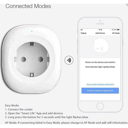 Smart Socket Smart Wi-Fi Connected Plug Compatible With Android IOS Amazon Alexa Google Home Remote Control Sockets