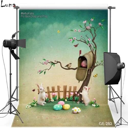 Happy Easter Rabbit Vinyl Photography Background For Children Eggs Oxford Backdrop For Newborn photo studio Props 282