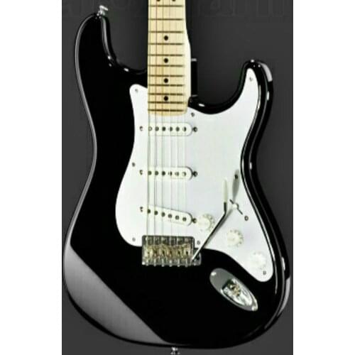 Top quality FPST-1029 black color solid body white pickguard maple fretboard electric guitar, Free shipping