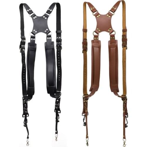 High Quality Camera Strap Leather DSLR Strap Double Shoulder Strap Photography Accessories Camera Harness Strap