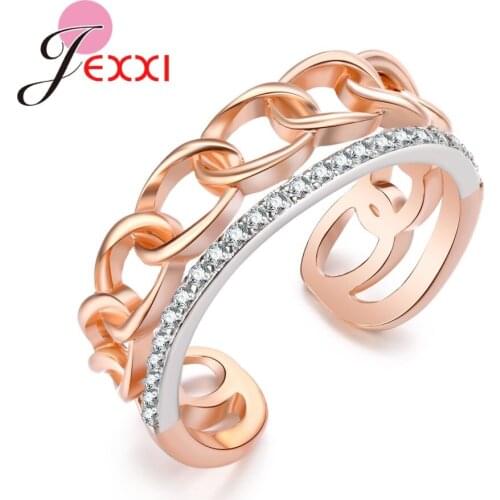 Female Bague Paved Full Shiny Open Rings Women Wedding Engagement Party Elegant Jewelry For Female Anillos Gift