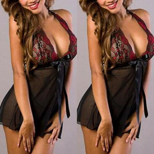 Women Sexy/Sissy Lace Lingerie Babydoll G-String Thong Underwear Nightwear S-3XL