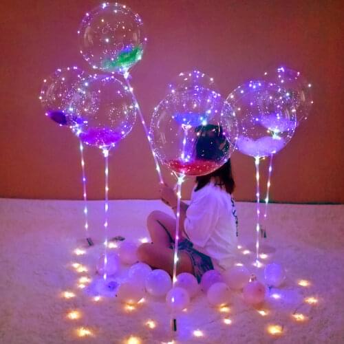 18/24/36 Inch Luminous Led Balloon Transparent Round Bubble Decoration Birthday Party Wedding Decor LED Balloons Christmas Gift