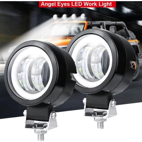 3 Inch 20W LED Angel Eye Work Light 12V 24V White Blue Amber Car Motorcycle SUV Boat Truck Indicator DRL Driving Headlight Lamp