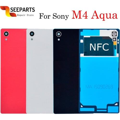 5.0"For SONY Xperia M4 Aqua Back Battery Cover Rear Door Housing Case with NFC Replacement For SONY M4 E2303 E2333 Battery Cover