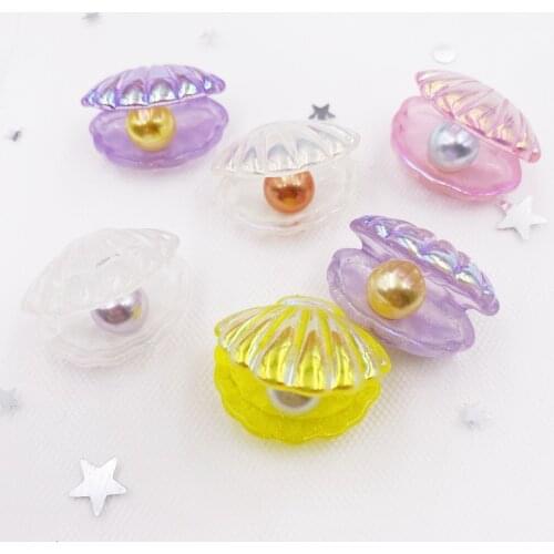 Glitter Bepowder Resin Kawaii Mixed Crystal 3D Pearly Shells Flatback Rhinestone Scrapbook DIY Christma Home Figurines Crafts