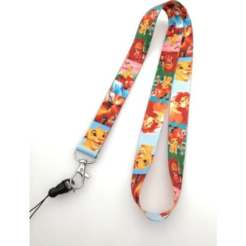 New 1pcs cartoon simba lion king Key Lanyard Badge ID Cards Holders Neck Straps with Keyring Gifts Party Favors