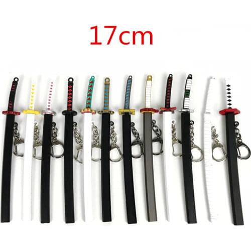 Cosplay Sword Model Demon Slayer Keychain Kimetsu no Yaiba Kamado Tanjirou Nezuko Key Holder Size 17cm