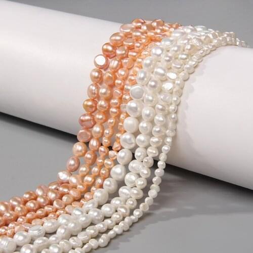 White 4-9mm Irregular Baroque Natural Freshwater Pearl Beads Loose Pearls For Women Handmade Jewelry Making Bracelet Necklace