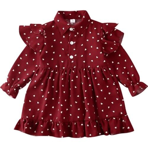 Korean Fashion Baby Girl Christmas Dress Kid Little Girls Clothes Ruffle Swing Polka Dots Party Dresses 1-7 Years