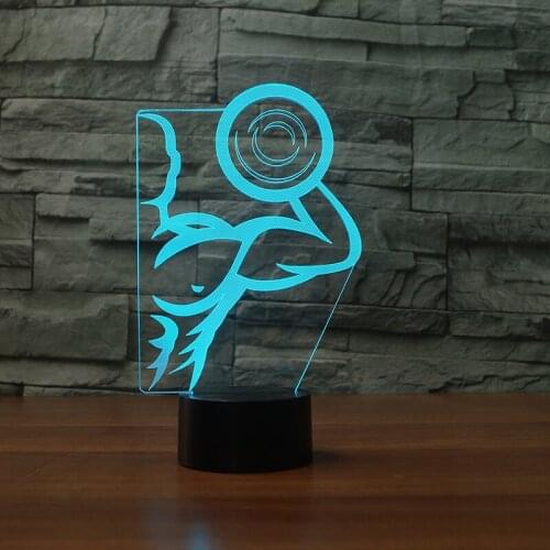 Fitness Muscle Man Model LED RGB 3D Night Light Lamps Touch Usb Table Lampara Lampe Baby Sleeping Lighting Room Decor