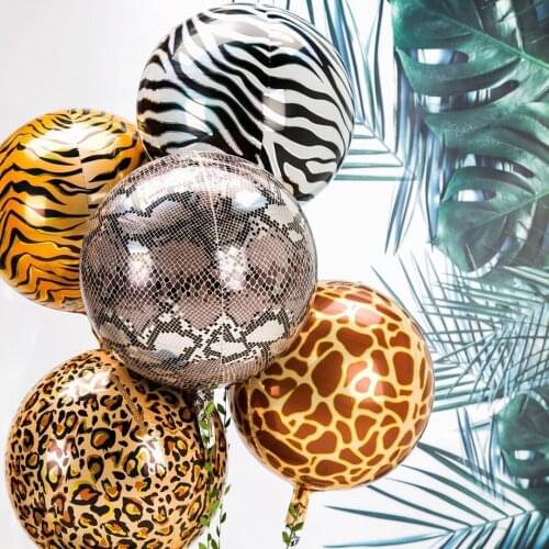 1PC 22inch Zebra Leopard Pattern Foil Balloon Jungle Forest Animal Party Decoration Baby Shower Kids Birthday Party Supplies