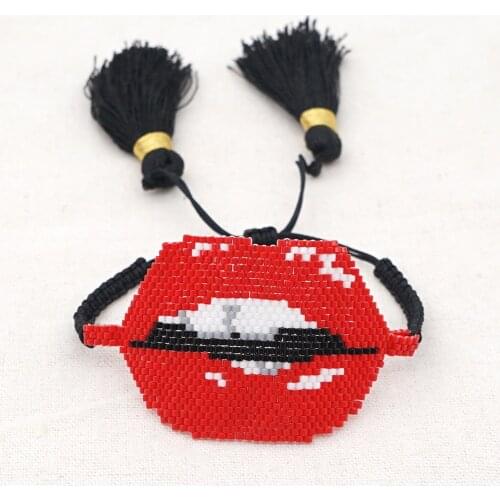 Go2Boho Mexican Miyuki Bracelet Sexy Lips Pulseras Mujer Mode 2020 New Handmade Woven Bracelets For Women Jewellery Gift