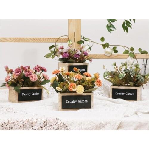 1 Set Artificial Plant Decorative Flower Home Decoration Fake Flower Small Mini Potted Bonsai Green Plant With Vase