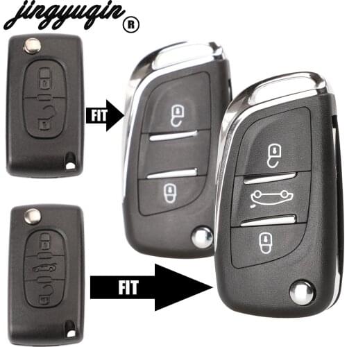 Jingyuqin AUTEWODE Folding Car Key Shell for Citroen C5 C4 Hatch Coupe VTR C6 C8 C2 Berlingo Xsara Picasso CE0523 VA2 Blade