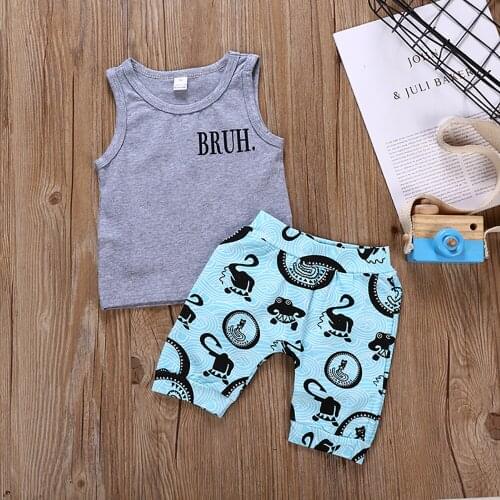 Baby Clothing Set Infant Newborn Clothes Tops Pants Set Letter Print Shirt Summer Toddler Boy 2Pcs Short Sleeve Clothes Outfits