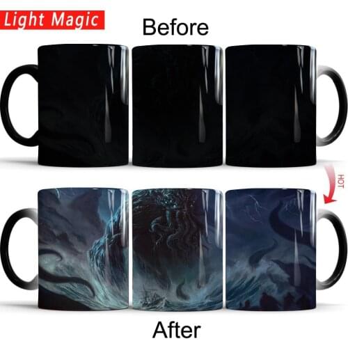 Cthulhu mug color changing mug 350ml magic ceramic coffee mugs cup gift mug for your friends