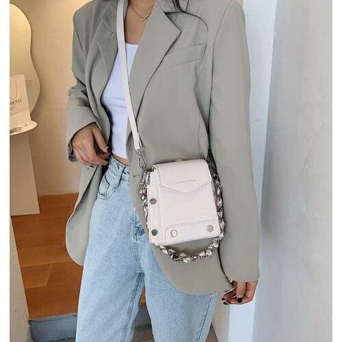 Rivets Mini PU Leather Crossbody Bags For Women Retro Small Bag Hit Color Shoulder Handbags and Purses Female Travel Tote Bag