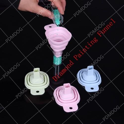5Pcs Diamond Painting Tools Collapsible Square Funnel Silica Gel Multi-function for Diamond Painting Embroidery Accessories