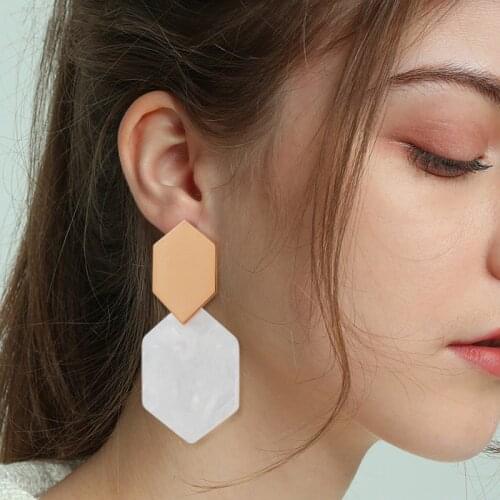 Fashion Korean Acrylic Colorful Irregular Earrings for Women Geometric Round Cute Graffiti Dangle Earings 2020 Hot Party Jewelry