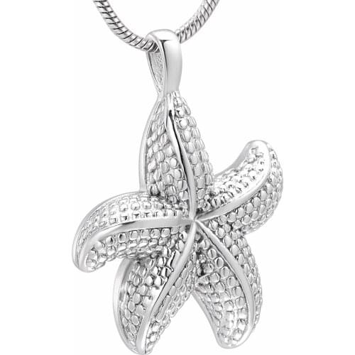 Starfish Shape Cremation Pendant Jewelry for Ashes Stainless Steel Pet Cremation Keepsake Jewelry Memorial Urn Necklace for Wome