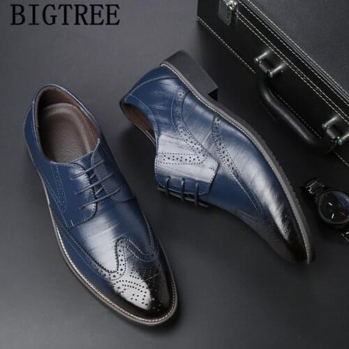 2020 Brogue Shoes Men Classic Oxford Shoes For Men Formal Wedding Dress Leather Shoes Men Office Brogues Zapatos De Hombre Cuero