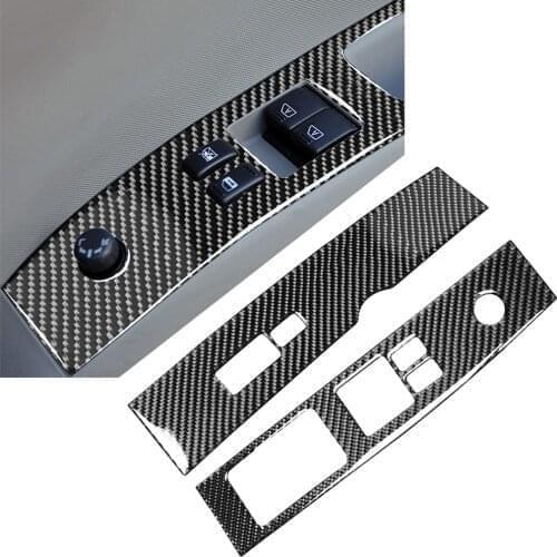 Carbon Fiber ABS Car Inner Window Lift Switch Panel Cover Sticker For Nissan 350Z 2006 2007 2008 2009 RHD Only