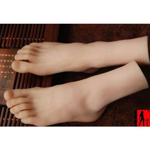One Pair Realistic Silicone Male Mannequin Dummy Foot ,Manikin Torso,Men Fake Foot Model